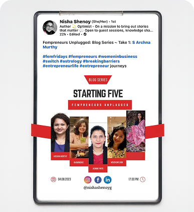 Fempreneurs Unplugged, 2023 | Interview by Author, Nisha Shenoy